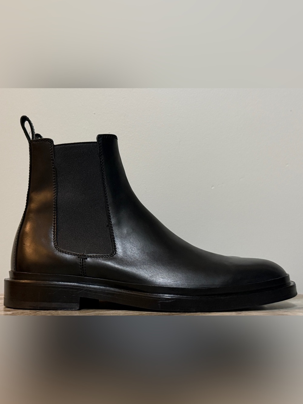 OFFICINE CREATIVE Chelsea Boots Black Leather Ankle Boot 42 /9 US Shiny